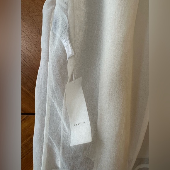 Fray I.D Sheer Cut and Sew Dress Off White Size 2 - Picture 9 of 12